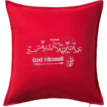 Polštář Profil České středohoří - Polštář 50x50 - 50x50 - Pouze potah ( Červená )