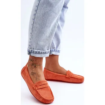 Dámské mokasíny Dámské semišové mokasíny pomerančové Lenvie Barva: Oranžová, Velikost: 37