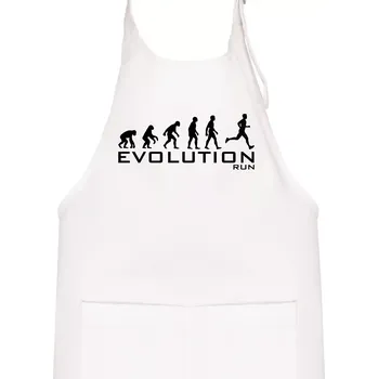 Kuchyňská zástěra Evoluce Run - Dětská zástěra na vaření - Univerzální velikost ( Bílá )