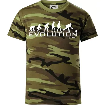 Evolution Bowl - Dětské maskáčové triko - 146 cm/10 let ( Zelený maskáč )