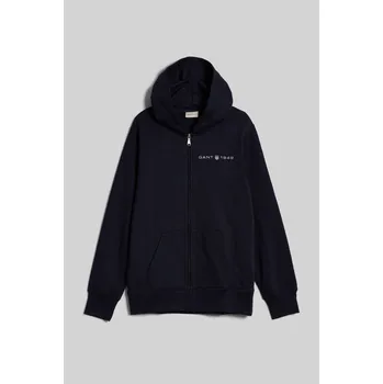 Pánská mikina MIKINA GANT PRINTED GRAPHIC FULL ZIP HOODIE EVENING BLUE