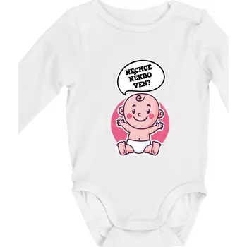Kojenecký body Nechce někdo ven - Triko pro porodní asistentku - Body kojenecké s dlouhým rukávem - Dlouhý r. do 3 měs ( Bílá )