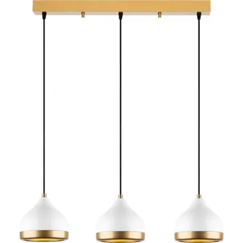 Lustr na lanku YILDO 3xE27/40W/230V bílá/zlatá