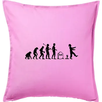 Polštář Evoluce Zombie (Hana-creative) - Polštář 50x50 - 50x50 - Pouze potah ( Růžová )