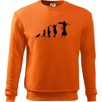Pánská mikina Evoluce cellistka - Mikina Essential pánská - XL ( Oranžová )