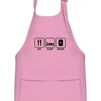 Kuchyňská zástěra Eat sleep poker - Dětská zástěra na vaření - Univerzální velikost ( Růžová )