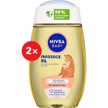 NIVEA Baby Massage Oil 2× 200 ml