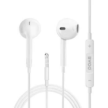 Handsfree BWOO BO-HF05 handsfree sluchátka / iOS + Android / 3,5mm jack / bílé
