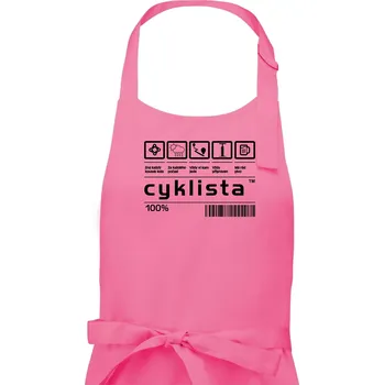 Kuchyňská zástěra Čárový kód - Cyklista - Pánská zástěra na vaření - Univerzální velikost ( Růžová )