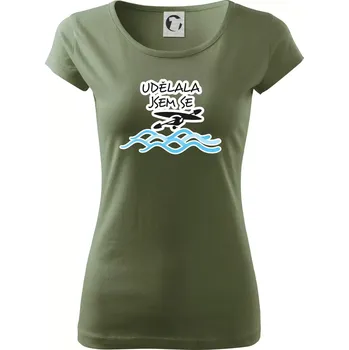 Dámské tričko Udělala jsem se - Dámské triko Pure - XS ( Khaki )