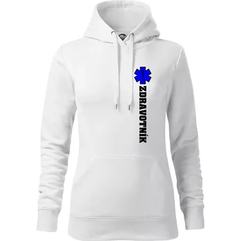Dámská mikina Hvězda života - zdravotník - Mikina dámská Cape s kapucí - XL ( Bílá )
