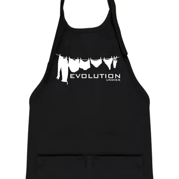 Kuchyňská zástěra Evoluce spodního prádla - Dětská zástěra na vaření - Univerzální velikost ( Černá )
