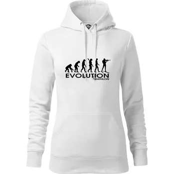 Dámská mikina Evoluce biatlonu Biathlon - Mikina dámská Cape s kapucí - XS ( Bílá )