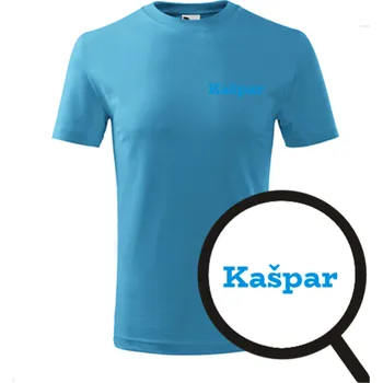 Chlapecké oblečení Tyrkysové dětské tričko Kašpar - dětské tričko se jménem - barva tyrkysová - velikost 12let