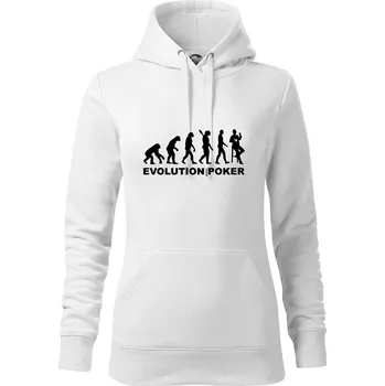 Dámská mikina Evolution poker - Mikina dámská Cape s kapucí - M ( Bílá )