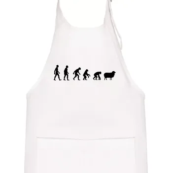 Kuchyňská zástěra Evoluce ovce - Dětská zástěra na vaření - Univerzální velikost ( Bílá )