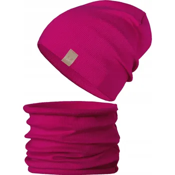 Čepice Amantový Set ČEPICE + NÁKRČNÍK tunel ŽEBROVANÝ podzim jaro vel. 50-56