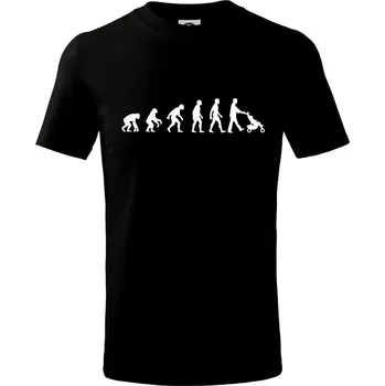 Chlapecké tričko Evoluce tatínek - Tričko dětské bavlněné - 98 cm / 2 roky ( Černá )