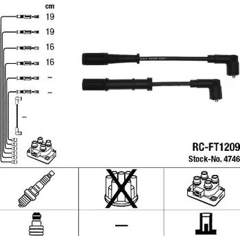 Zapalovací kabel Sada kabelů pro zapalování NGK RC-FT1209