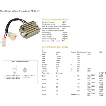 Elektroinstalace pro motocykl DZE regulátor napětí SUZUKI GN 125 91-01; GN 250 88-01; GS 125 99-00; EN 125 03-08; BETA (ESR142) (32800-29B00) (DZE regulátor napětí SUZUKI GN 125 91-01; GN 250 88-01; GS 125 99-00; EN 125 03-08; BETA (ESR142) (32800-29B00))