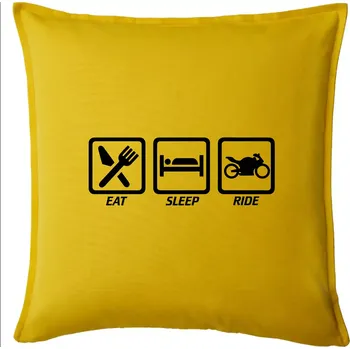 Polštář Eat sleep ride - silnice - Polštář 50x50 - 50x50 - Pouze potah ( Žlutá )