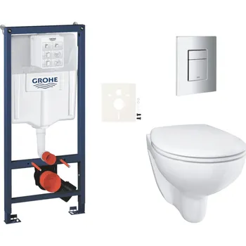 Klozet Grohe Závěsný wc set do lehkých stěn / předstěnová montáž Bau Ceramic SIKOGRSBAUSCP00