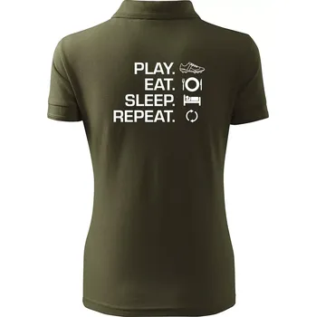 Play Eat Sleep Repeat fotbal - Polokošile dámská Pique Polo - L ( Military )