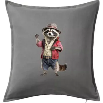 Polštář Mýval v košili - Polštář 50x50 - 50x50 - Včetně výplně ( Tmavě šedý melír )