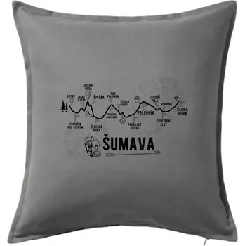 Polštář Profil Šumava - Polštář 50x50 - 50x50 - Včetně výplně ( Tmavě šedý melír )
