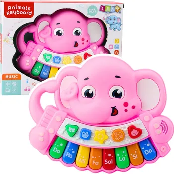 Hračka pro nejmenší JOKO Interaktivní pianinko Sloník – růžové