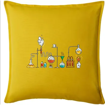 Polštář Chemická aparatura barevná - Polštář 50x50 - 50x50 - Pouze potah ( Žlutá )