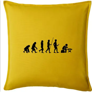 Polštář Evoluce šachy - Polštář 50x50 - 50x50 - Pouze potah ( Žlutá )