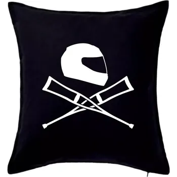 Polštář Silniční helma / berle - Polštář 50x50 - 50x50 - Pouze potah ( Černá )