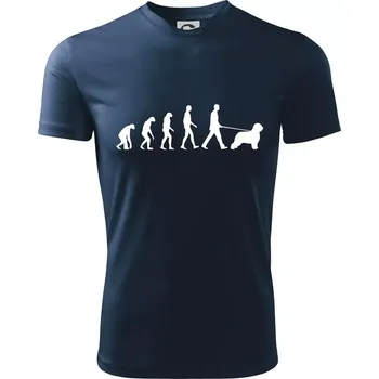 Evoluce pes Briard - Dětské triko sportovní (dresovina) - 134 cm/8 let ( Námořní modrá (velmi tmavá - téměř černá) )