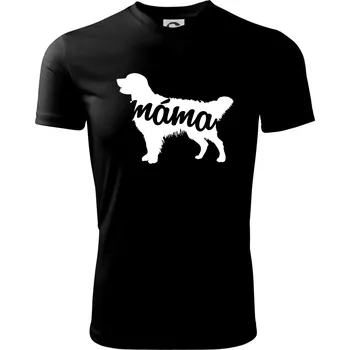 Chlapecké tričko Zlatý retrívr máma obrys - Dětské triko sportovní (dresovina) - 158 cm/12 let ( Černá )