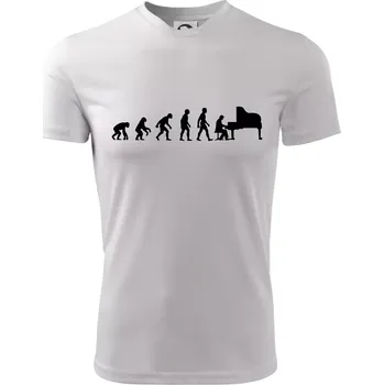 Chlapecké tričko Evoluce piano - Dětské triko sportovní (dresovina) - 146 cm/10 let ( Bílá )