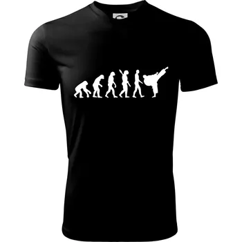 Chlapecké tričko Karate Evoluce - kop - Dětské triko sportovní (dresovina) - 122 cm/6 let ( Černá )