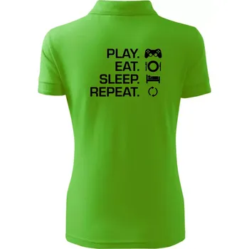 Play Eat Sleep Repeat game - Polokošile dámská Pique Polo - 2XL ( Apple Green )