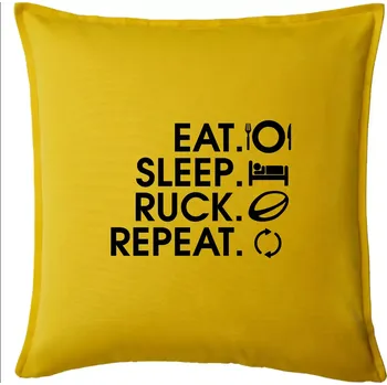 Polštář Eat sleep Rugby - Polštář 50x50 - 50x50 - Pouze potah ( Žlutá )