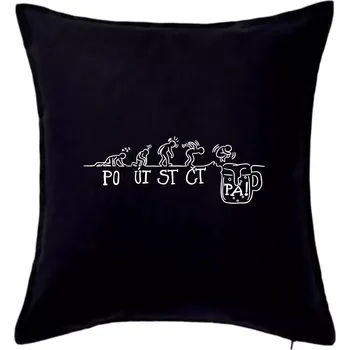 Polštář Pondělí až pátek evoluce pivo - Polštář 50x50 - 50x50 - Pouze potah ( Černá )