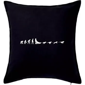 Polštář Evoluce psí spřežení - Polštář 50x50 - 50x50 - Pouze potah ( Černá )