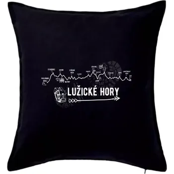Polštář Profil Lužické hory - Polštář 50x50 - 50x50 - Pouze potah ( Černá )