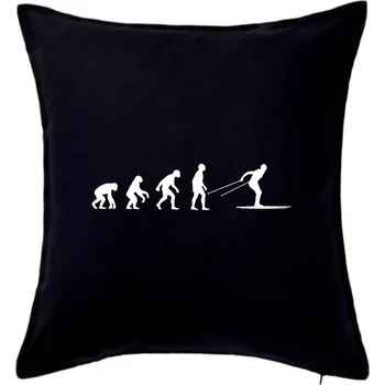 Polštář Evoluce běhu - běžky - Polštář 50x50 - 50x50 - Pouze potah ( Černá )