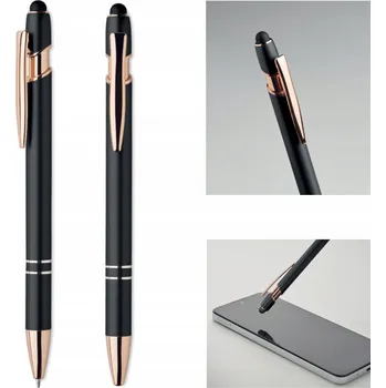 PROPISKA KOVOVÁ ELEGANTNÍ SE ZLATÝMI DOPLŇKY, GUMA PRO DOTYKOVÉ OBRAZOVKY