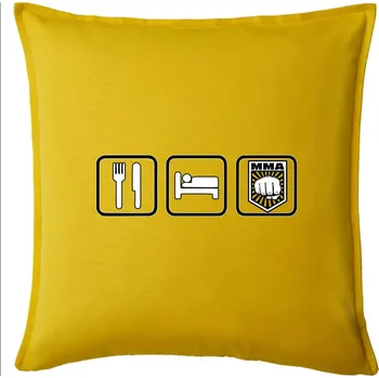 Polštář Eat sleep MMA v řádku - Polštář 50x50 - 50x50 - Pouze potah ( Žlutá )