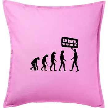 Polštář Evoluce Go back - Polštář 50x50 - 50x50 - Pouze potah ( Růžová )