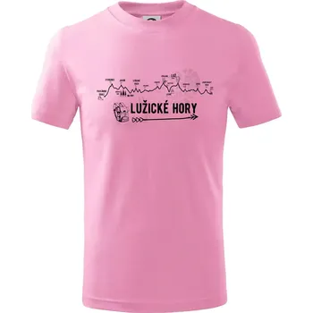Chlapecké tričko Profil Lužické hory - Tričko dětské bavlněné - 98 cm / 2 roky ( Růžová )