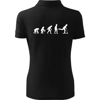 Evoluce koloběh koloběžka - Polokošile dámská Pique Polo - 3XL ( Černá )