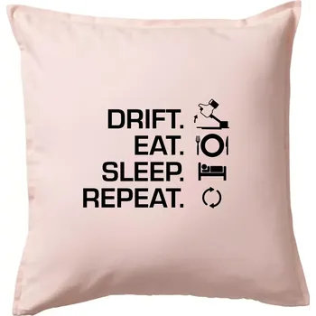 Polštář Drift Eat Sleep Repeat - Polštář 50x50 - 50x50 - Pouze potah ( Světle růžová )