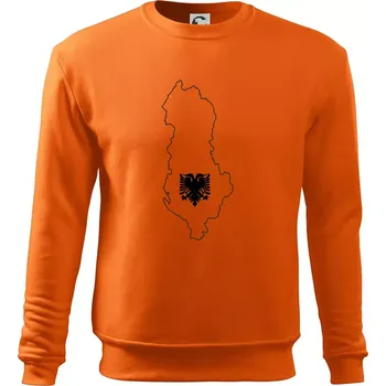 Pánská mikina Albánie obrys mapa - Mikina Essential pánská - XL ( Oranžová )